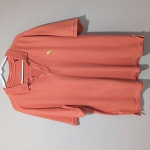 Tommy Bahama Polo Shirt Men's‎ Size XL Salmon Color  Short Sleeve Collard Shirt